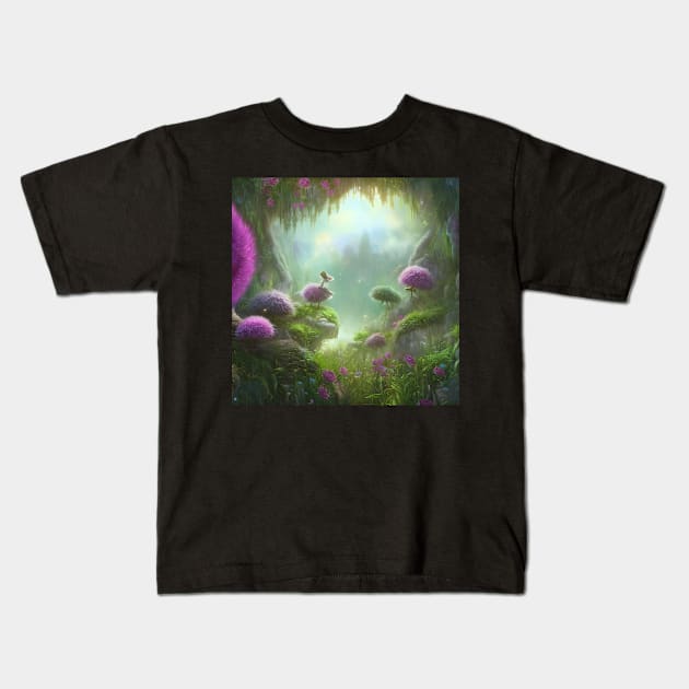 Fairy in the world of fluff Kids T-Shirt by moonspirits